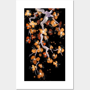 Japanese Orange Blossoms in the Night Posters and Art